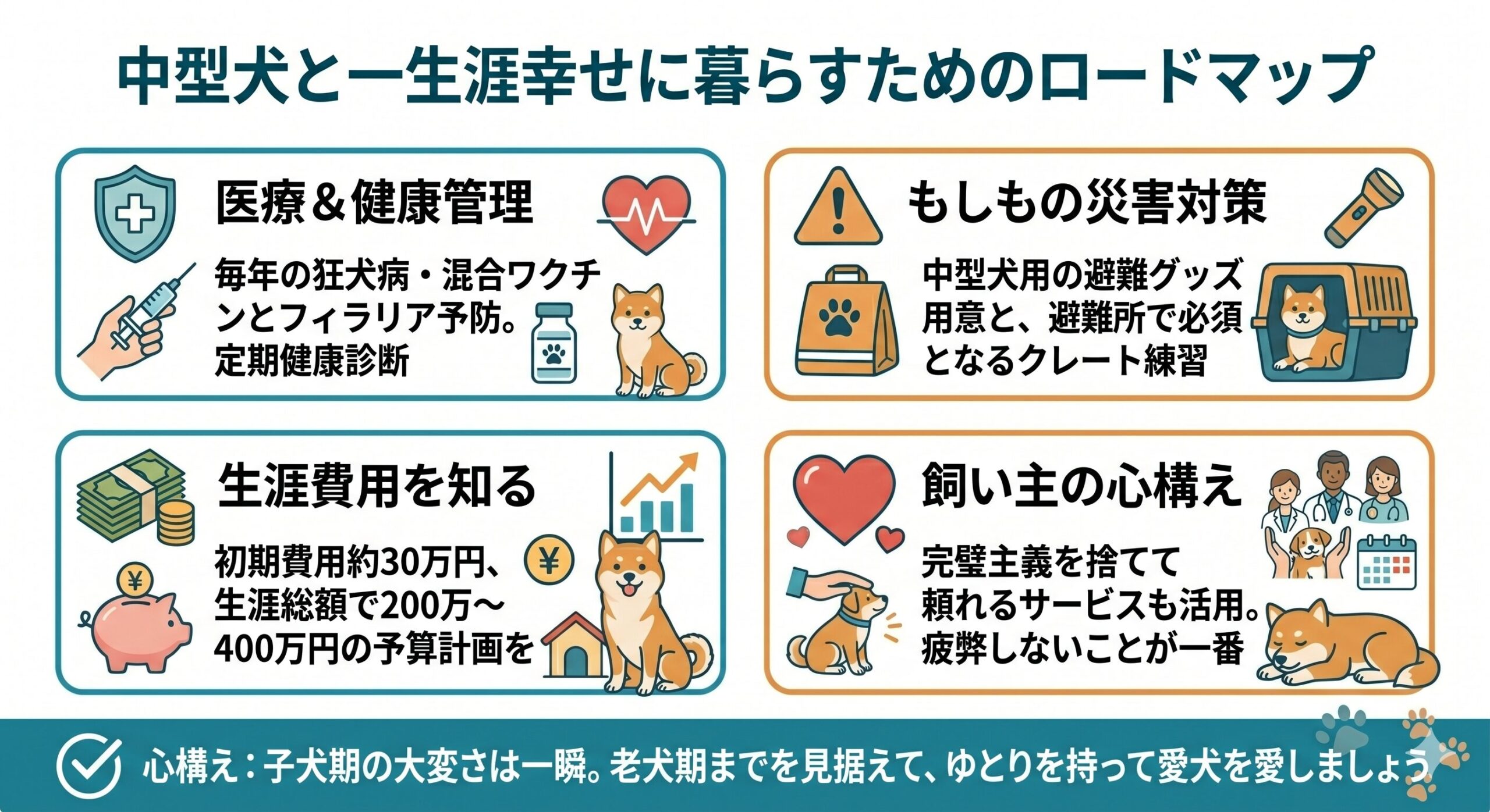桜が咲く日本の公園で、成犬になった柴犬と一緒に穏やかに散歩する日本人の男性