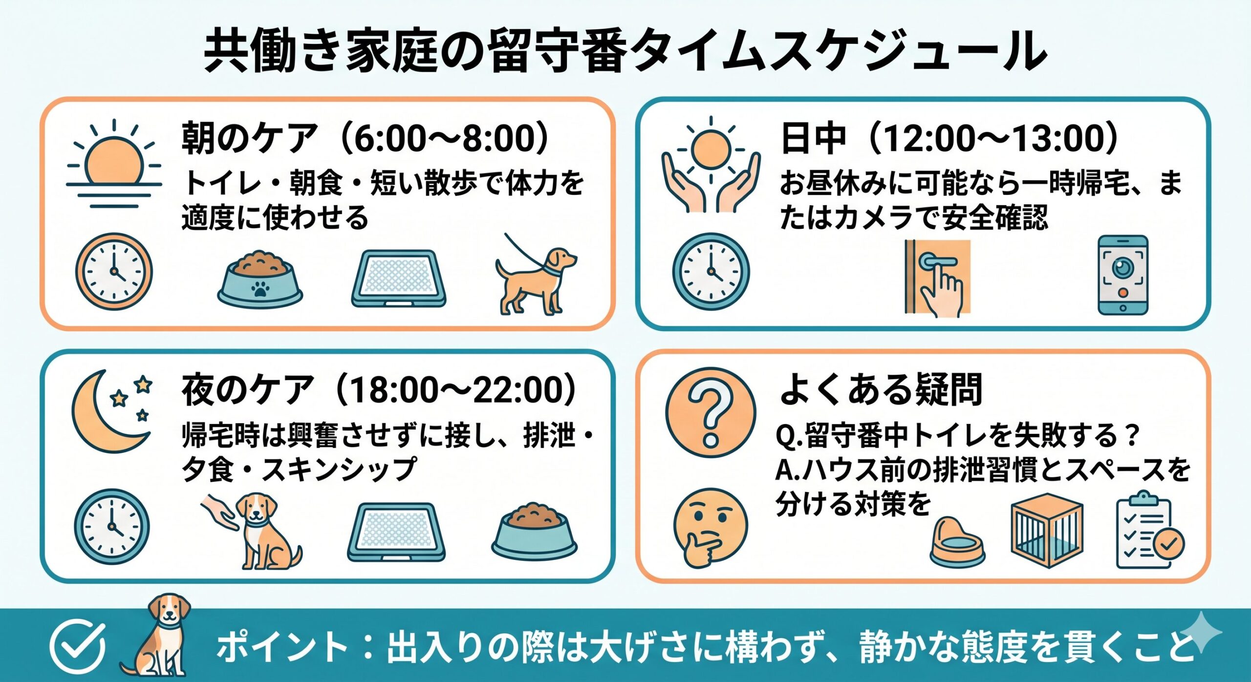 仕事から帰宅し、玄関近くで嬉しそうにする子犬を優しく撫でる日本人の女性